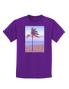 Palm Tree Beach Filter Childrens Dark T-Shirt-Childrens T-Shirt-TooLoud-Purple-X-Small-Davson Sales