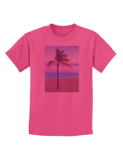 Palm Tree Beach Filter Childrens T-Shirt-Childrens T-Shirt-TooLoud-Sangria-X-Small-Davson Sales