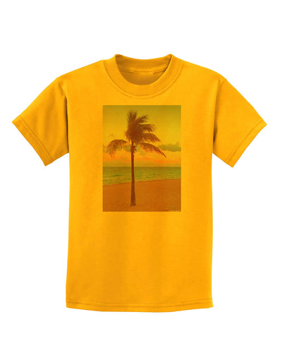 Palm Tree Beach Filter Childrens T-Shirt-Childrens T-Shirt-TooLoud-Gold-X-Small-Davson Sales