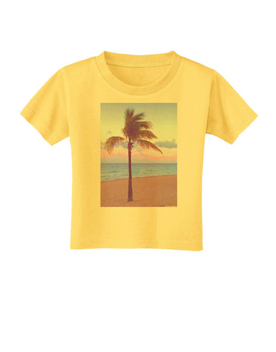 Palm Tree Beach Filter Toddler T-Shirt-Toddler T-Shirt-TooLoud-Yellow-2T-Davson Sales