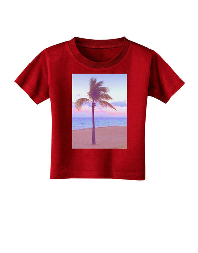 Palm Tree Beach Filter Toddler T-Shirt Dark-Toddler T-Shirt-TooLoud-Red-2T-Davson Sales