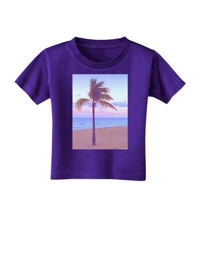 Palm Tree Beach Filter Toddler T-Shirt Dark-Toddler T-Shirt-TooLoud-Purple-2T-Davson Sales