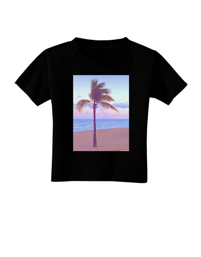 Palm Tree Beach Filter Toddler T-Shirt Dark-Toddler T-Shirt-TooLoud-Black-2T-Davson Sales