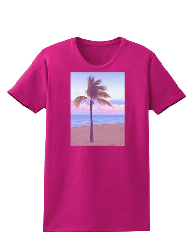 Palm Tree Beach Filter Womens Dark T-Shirt-TooLoud-Hot-Pink-Small-Davson Sales