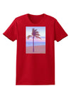 Palm Tree Beach Filter Womens Dark T-Shirt-TooLoud-Red-X-Small-Davson Sales