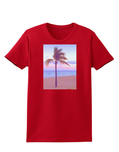 Palm Tree Beach Filter Womens Dark T-Shirt-TooLoud-Red-X-Small-Davson Sales