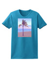 Palm Tree Beach Filter Womens Dark T-Shirt-TooLoud-Turquoise-X-Small-Davson Sales