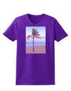 Palm Tree Beach Filter Womens Dark T-Shirt-TooLoud-Purple-X-Small-Davson Sales