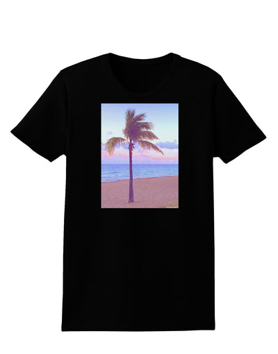 Palm Tree Beach Filter Womens Dark T-Shirt-TooLoud-Black-X-Small-Davson Sales