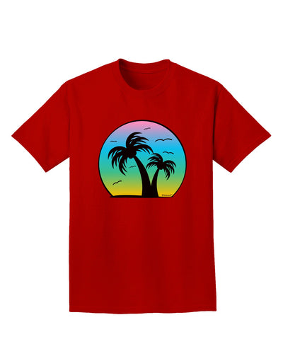 Palm Trees Silhouette - Beach Sunset Design Adult Dark T-Shirt-Mens T-Shirt-TooLoud-Red-Small-Davson Sales