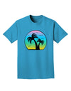 Palm Trees Silhouette - Beach Sunset Design Adult Dark T-Shirt-Mens T-Shirt-TooLoud-Turquoise-Small-Davson Sales