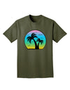 Palm Trees Silhouette - Beach Sunset Design Adult Dark T-Shirt-Mens T-Shirt-TooLoud-Military-Green-Small-Davson Sales