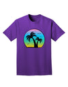 Palm Trees Silhouette - Beach Sunset Design Adult Dark T-Shirt-Mens T-Shirt-TooLoud-Purple-Small-Davson Sales