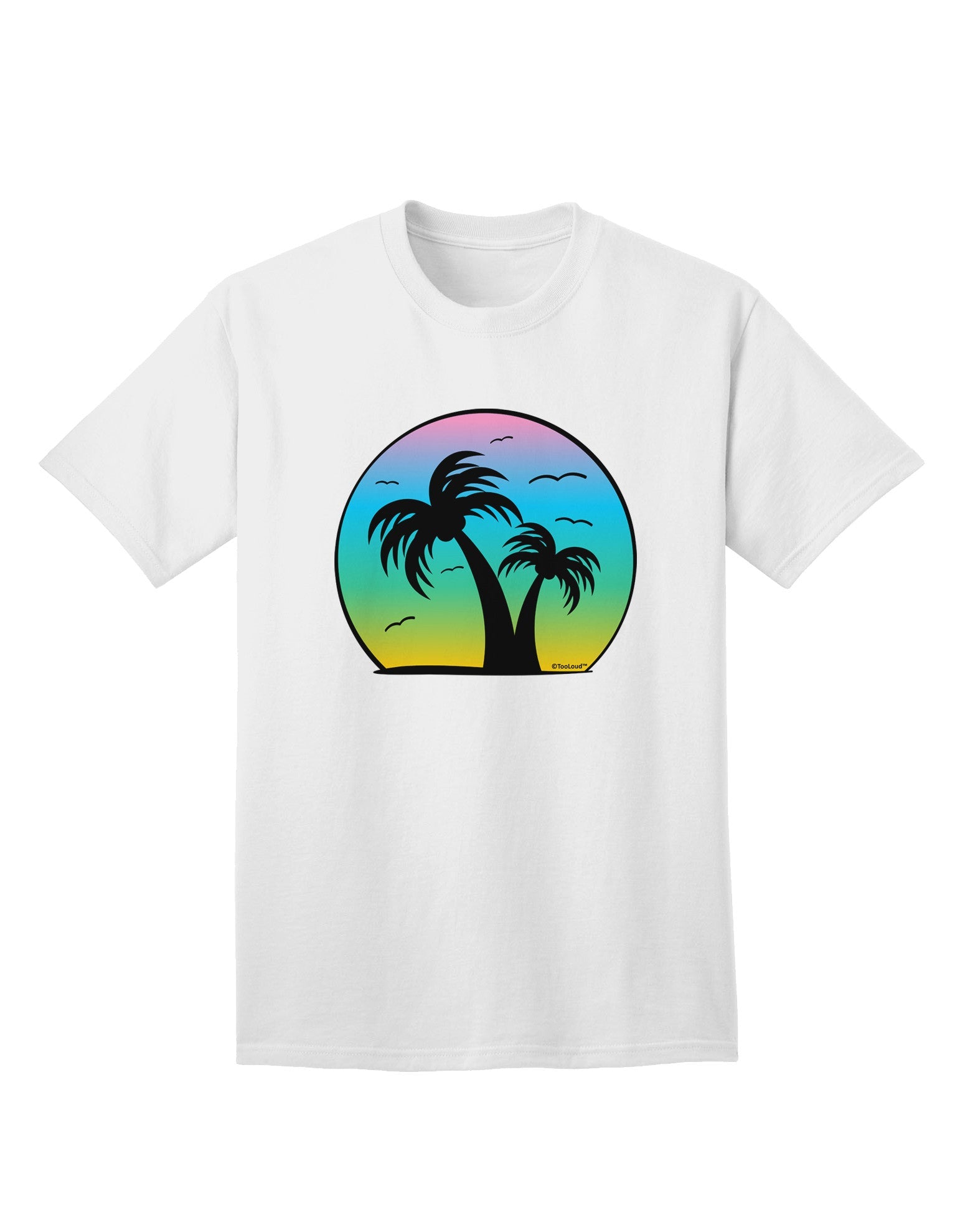 Palm Trees Silhouette - Beach Sunset Design Adult T-Shirt-Mens T-Shirt-TooLoud-White-Small-Davson Sales