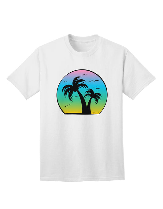 Palm Trees Silhouette - Beach Sunset Design Adult T-Shirt-Mens T-Shirt-TooLoud-White-Small-Davson Sales