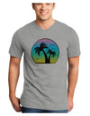 Palm Trees Silhouette - Beach Sunset Design Adult V-Neck T-shirt-Mens V-Neck T-Shirt-TooLoud-HeatherGray-Small-Davson Sales