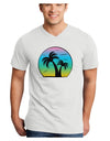 Palm Trees Silhouette - Beach Sunset Design Adult V-Neck T-shirt-Mens V-Neck T-Shirt-TooLoud-White-Small-Davson Sales