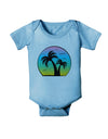 Palm Trees Silhouette - Beach Sunset Design Baby Romper Bodysuit-Baby Romper-TooLoud-Light-Blue-06-Months-Davson Sales