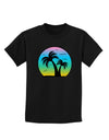 Palm Trees Silhouette - Beach Sunset Design Childrens Dark T-Shirt-Childrens T-Shirt-TooLoud-Black-X-Small-Davson Sales