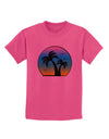 Palm Trees Silhouette - Beach Sunset Design Childrens T-Shirt-Childrens T-Shirt-TooLoud-Sangria-X-Small-Davson Sales