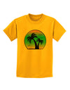 Palm Trees Silhouette - Beach Sunset Design Childrens T-Shirt-Childrens T-Shirt-TooLoud-Gold-X-Small-Davson Sales