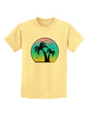 Palm Trees Silhouette - Beach Sunset Design Childrens T-Shirt-Childrens T-Shirt-TooLoud-Daffodil-Yellow-X-Small-Davson Sales