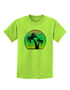 Palm Trees Silhouette - Beach Sunset Design Childrens T-Shirt-Childrens T-Shirt-TooLoud-Lime-Green-X-Small-Davson Sales