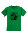 Palm Trees Silhouette - Beach Sunset Design Childrens T-Shirt-Childrens T-Shirt-TooLoud-Kelly-Green-X-Small-Davson Sales