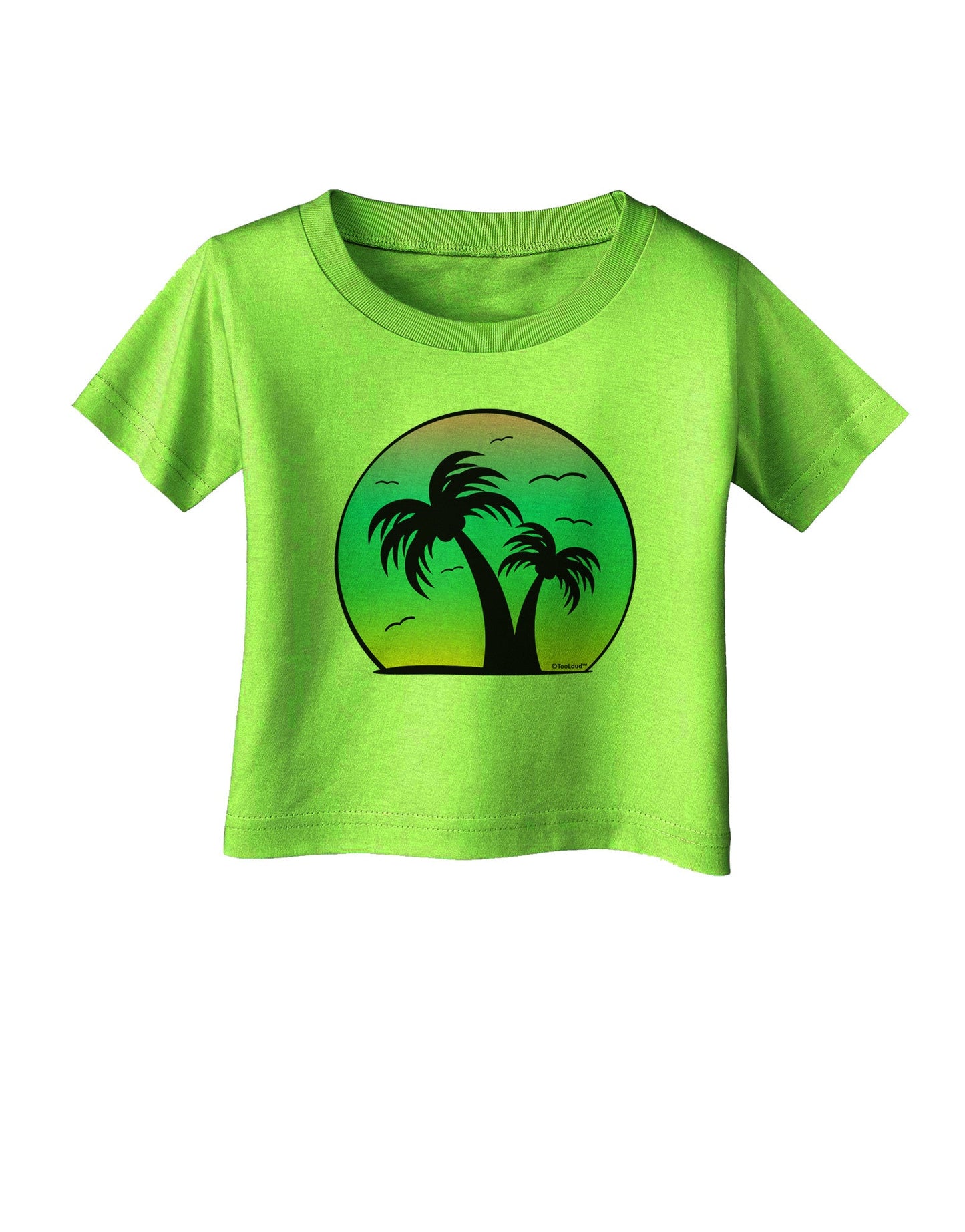 Palm Trees Silhouette - Beach Sunset Design Infant T-Shirt-Infant T-Shirt-TooLoud-Lime-Green-06-Months-Davson Sales
