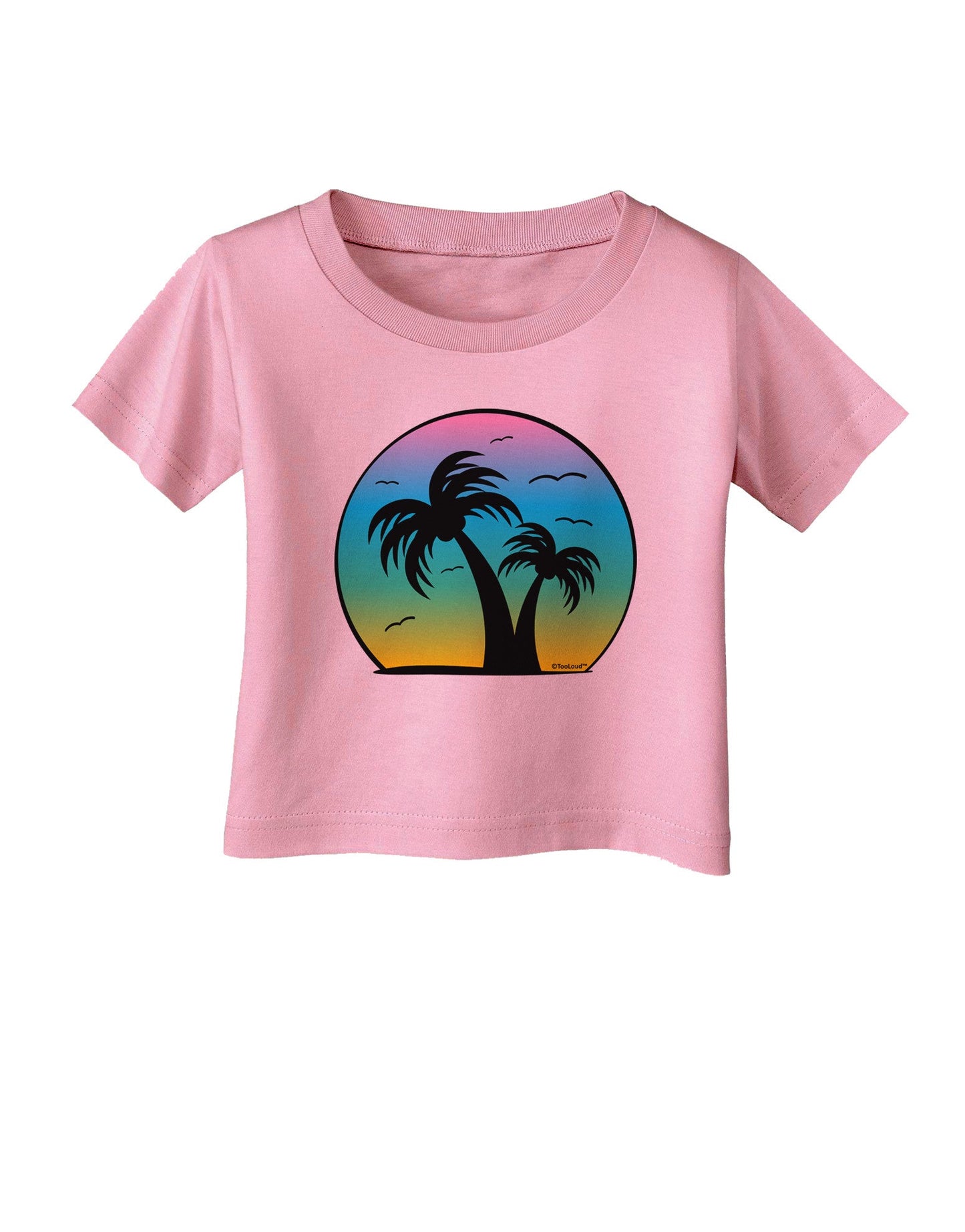 Palm Trees Silhouette - Beach Sunset Design Infant T-Shirt-Infant T-Shirt-TooLoud-Candy-Pink-06-Months-Davson Sales