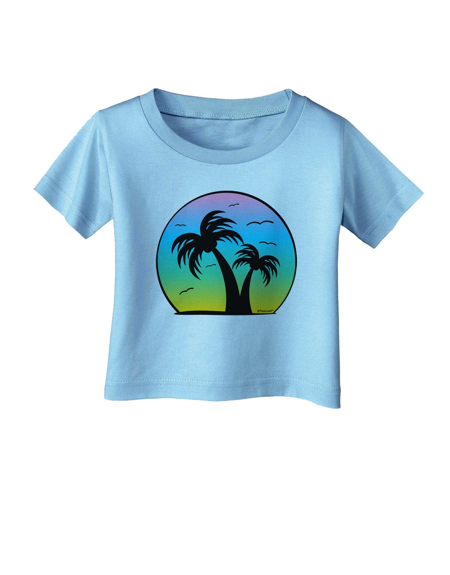 Palm Trees Silhouette - Beach Sunset Design Infant T-Shirt-Infant T-Shirt-TooLoud-Aquatic-Blue-06-Months-Davson Sales