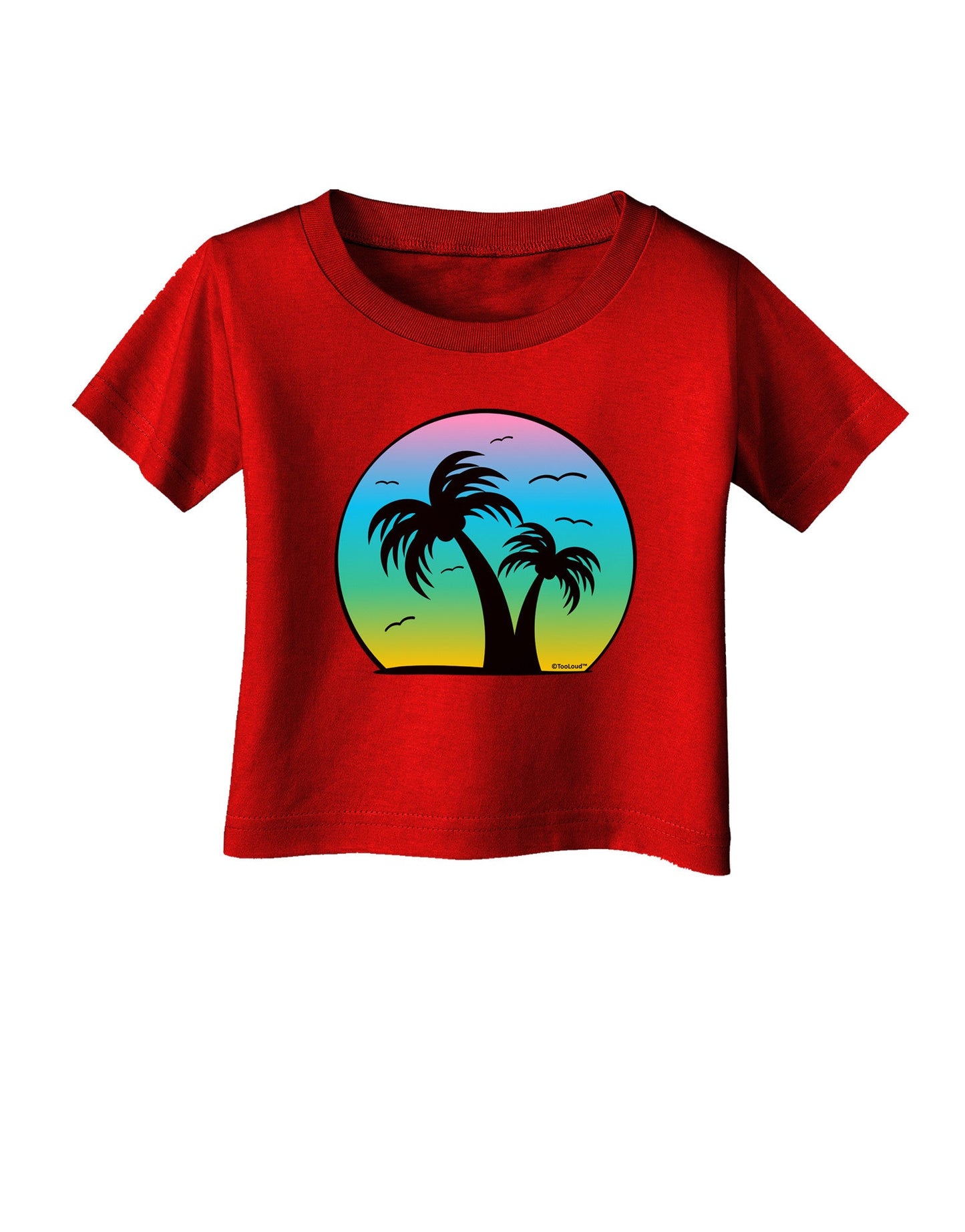 Palm Trees Silhouette - Beach Sunset Design Infant T-Shirt Dark-Infant T-Shirt-TooLoud-Red-06-Months-Davson Sales