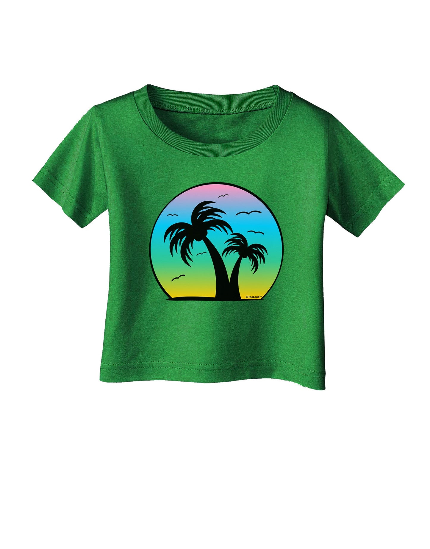 Palm Trees Silhouette - Beach Sunset Design Infant T-Shirt Dark-Infant T-Shirt-TooLoud-Clover-Green-06-Months-Davson Sales