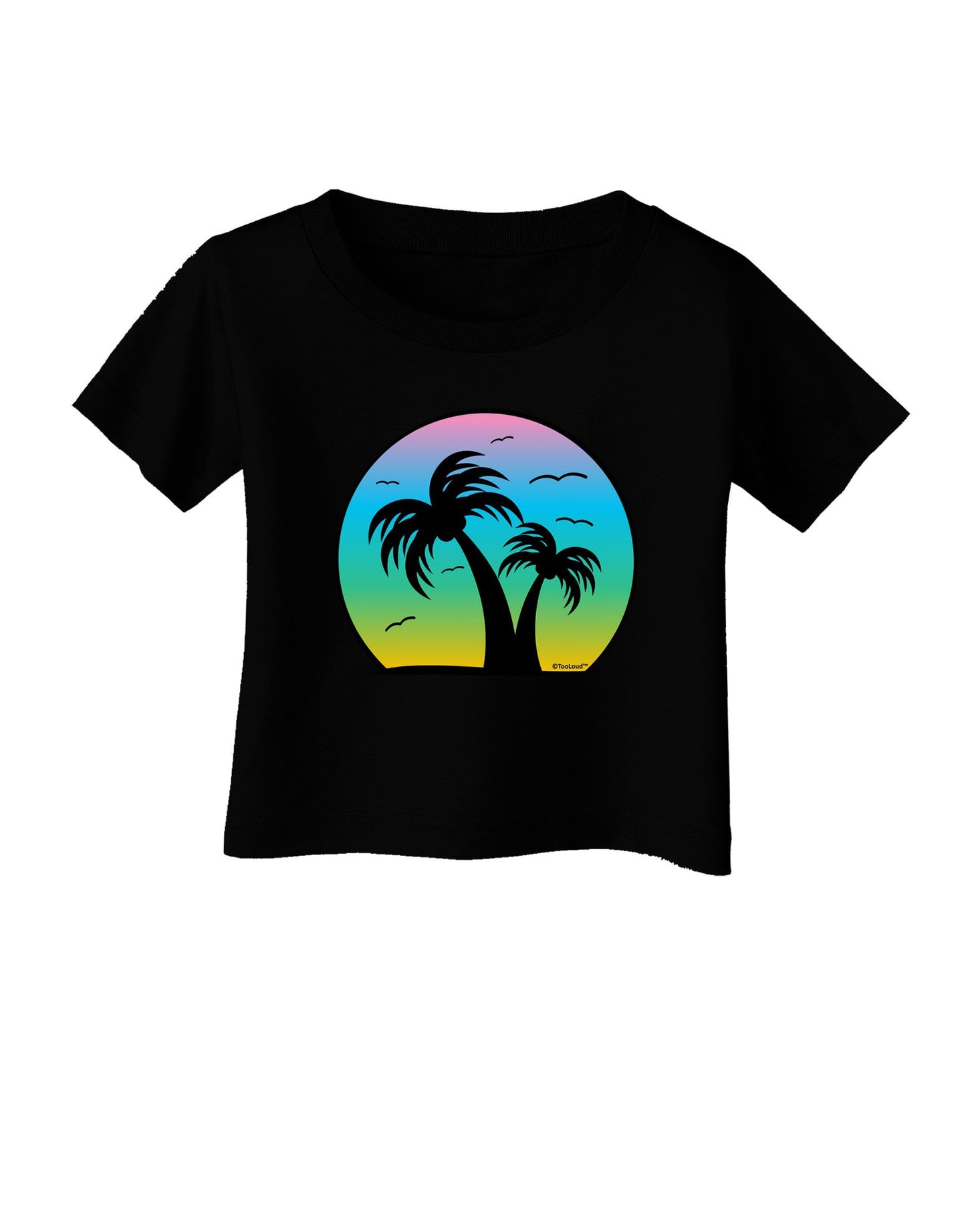 Palm Trees Silhouette - Beach Sunset Design Infant T-Shirt Dark-Infant T-Shirt-TooLoud-Black-06-Months-Davson Sales