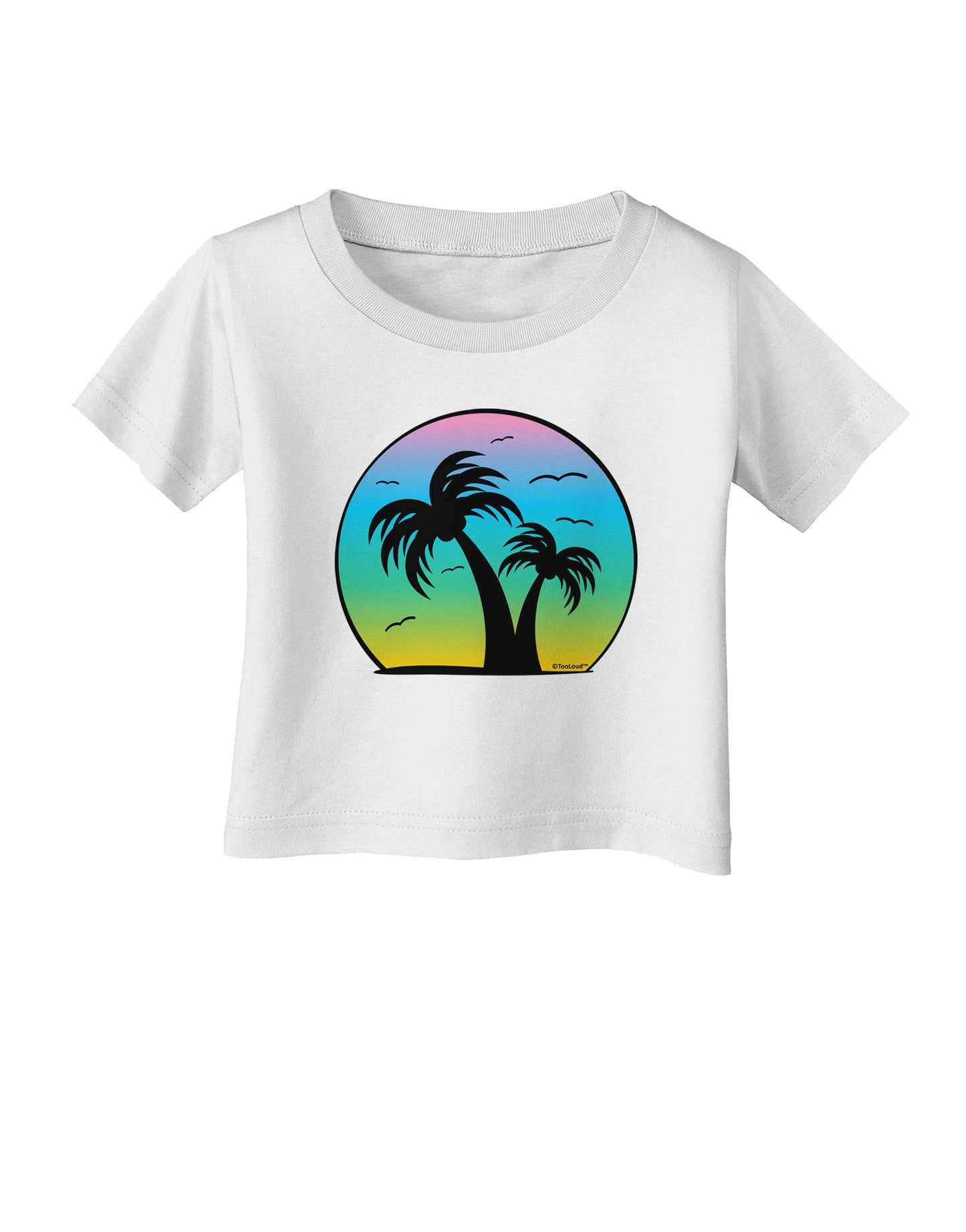 Palm Trees Silhouette - Beach Sunset Design Infant T-Shirt-Infant T-Shirt-TooLoud-White-06-Months-Davson Sales