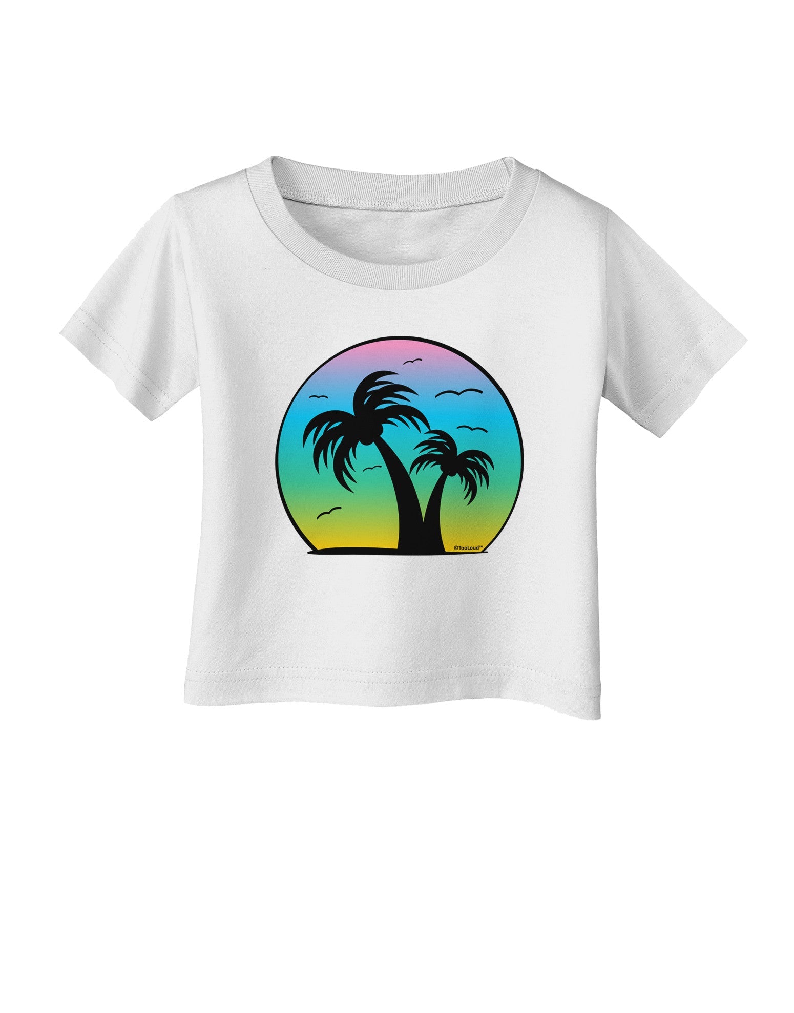 Palm Trees Silhouette - Beach Sunset Design Infant T-Shirt-Infant T-Shirt-TooLoud-White-06-Months-Davson Sales