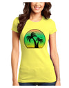 Palm Trees Silhouette - Beach Sunset Design Juniors T-Shirt-Womens Juniors T-Shirt-TooLoud-Yellow-Juniors Fitted X-Small-Davson Sales