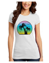 Palm Trees Silhouette - Beach Sunset Design Juniors T-Shirt-Womens Juniors T-Shirt-TooLoud-White-Juniors Fitted X-Small-Davson Sales