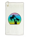 Palm Trees Silhouette - Beach Sunset Design Micro Terry Gromet Golf Towel 16 x 25 inch-Golf Towel-TooLoud-White-Davson Sales