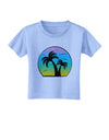 Palm Trees Silhouette - Beach Sunset Design Toddler T-Shirt-Toddler T-Shirt-TooLoud-Aquatic-Blue-2T-Davson Sales