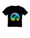 Palm Trees Silhouette - Beach Sunset Design Toddler T-Shirt Dark-Toddler T-Shirt-TooLoud-Black-2T-Davson Sales