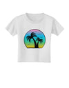 Palm Trees Silhouette - Beach Sunset Design Toddler T-Shirt-Toddler T-Shirt-TooLoud-White-2T-Davson Sales