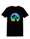 Palm Trees Silhouette - Beach Sunset Design Womens Dark T-Shirt-TooLoud-Black-X-Small-Davson Sales