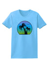 Palm Trees Silhouette - Beach Sunset Design Womens T-Shirt-Womens T-Shirt-TooLoud-Aquatic-Blue-X-Small-Davson Sales