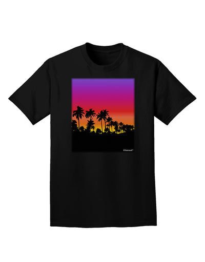 Palm Trees and Sunset Design Adult Dark T-Shirt by TooLoud-Mens T-Shirt-TooLoud-Black-Small-Davson Sales