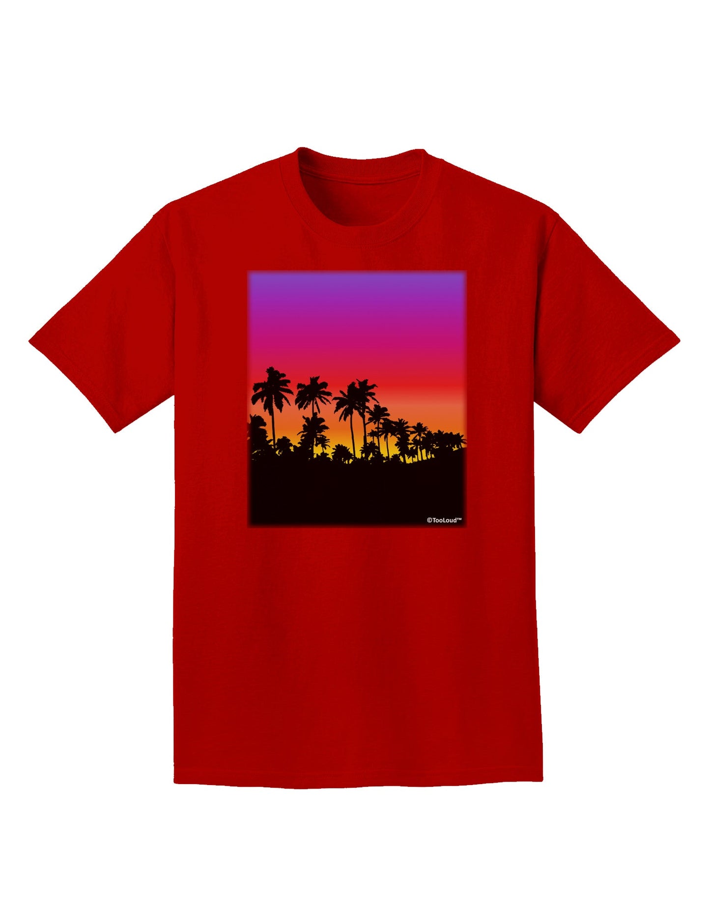 Palm Trees and Sunset Design Adult Dark T-Shirt by TooLoud-Mens T-Shirt-TooLoud-Red-Small-Davson Sales