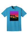 Palm Trees and Sunset Design Adult Dark T-Shirt by TooLoud-Mens T-Shirt-TooLoud-Turquoise-Small-Davson Sales