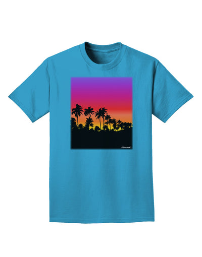 Palm Trees and Sunset Design Adult Dark T-Shirt by TooLoud-Mens T-Shirt-TooLoud-Turquoise-Small-Davson Sales