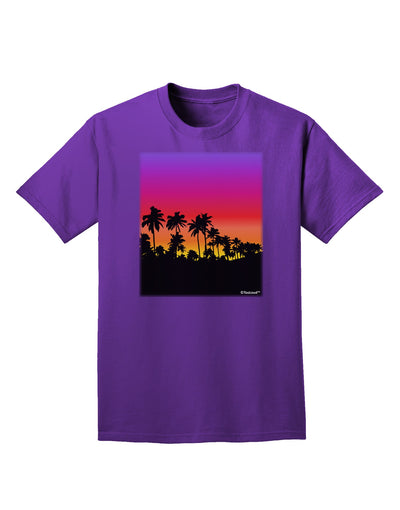 Palm Trees and Sunset Design Adult Dark T-Shirt by TooLoud-Mens T-Shirt-TooLoud-Purple-Small-Davson Sales