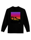 Palm Trees and Sunset Design Adult Long Sleeve Dark T-Shirt by TooLoud-TooLoud-Black-Small-Davson Sales